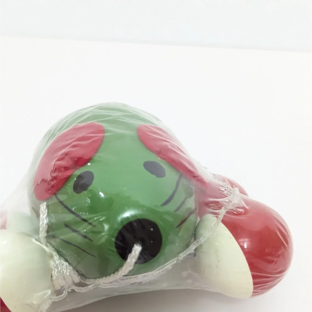 Vintage Vilac Mouse Pull Along Wooden Toy Green Made in France Sealed NEW